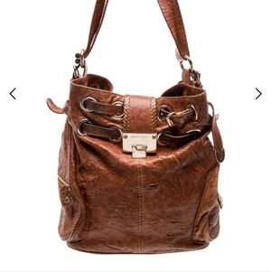 Jimmy Choo Tan Leather Shoulder Bag